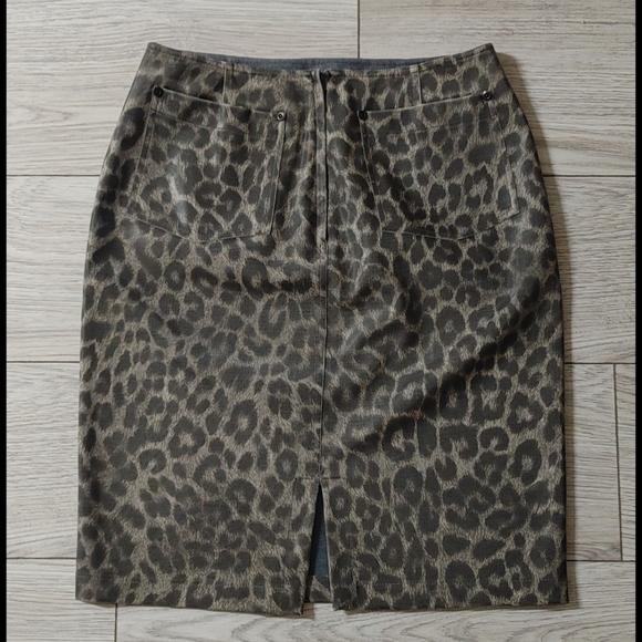 Charles Chang-Lima Vinyl Leopard Pencil Skirt - Picture 7 of 15
